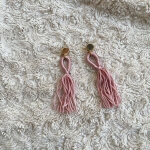 Pink Tassel Drop Earrings